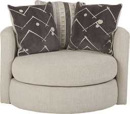 Aberlin Court Beige Polyester Fabric Swivel Chair Rooms to Go