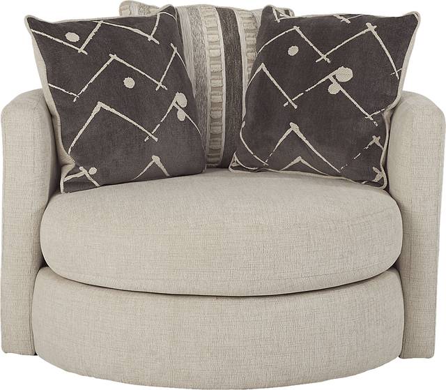 Aberlin Court Beige Swivel Chair - Thumbnail - Image 2