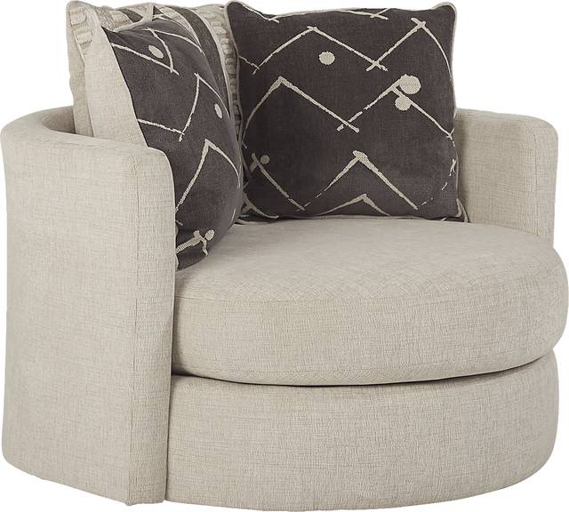 Aberlin Court Beige Swivel Chair - Thumbnail - Image 1