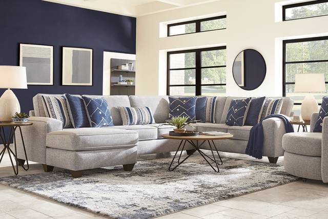 Aberlin Court Blue 3 Pc Sectional - Thumbnail - Image 2