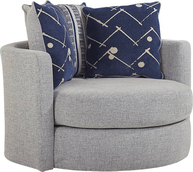 Aberlin Court Blue Swivel Chair - Thumbnail - Image 2