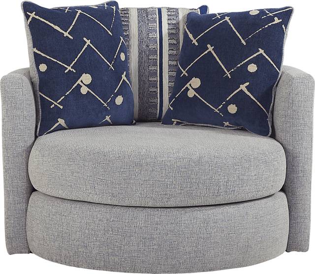 Aberlin Court Blue Swivel Chair - Thumbnail - Image 1