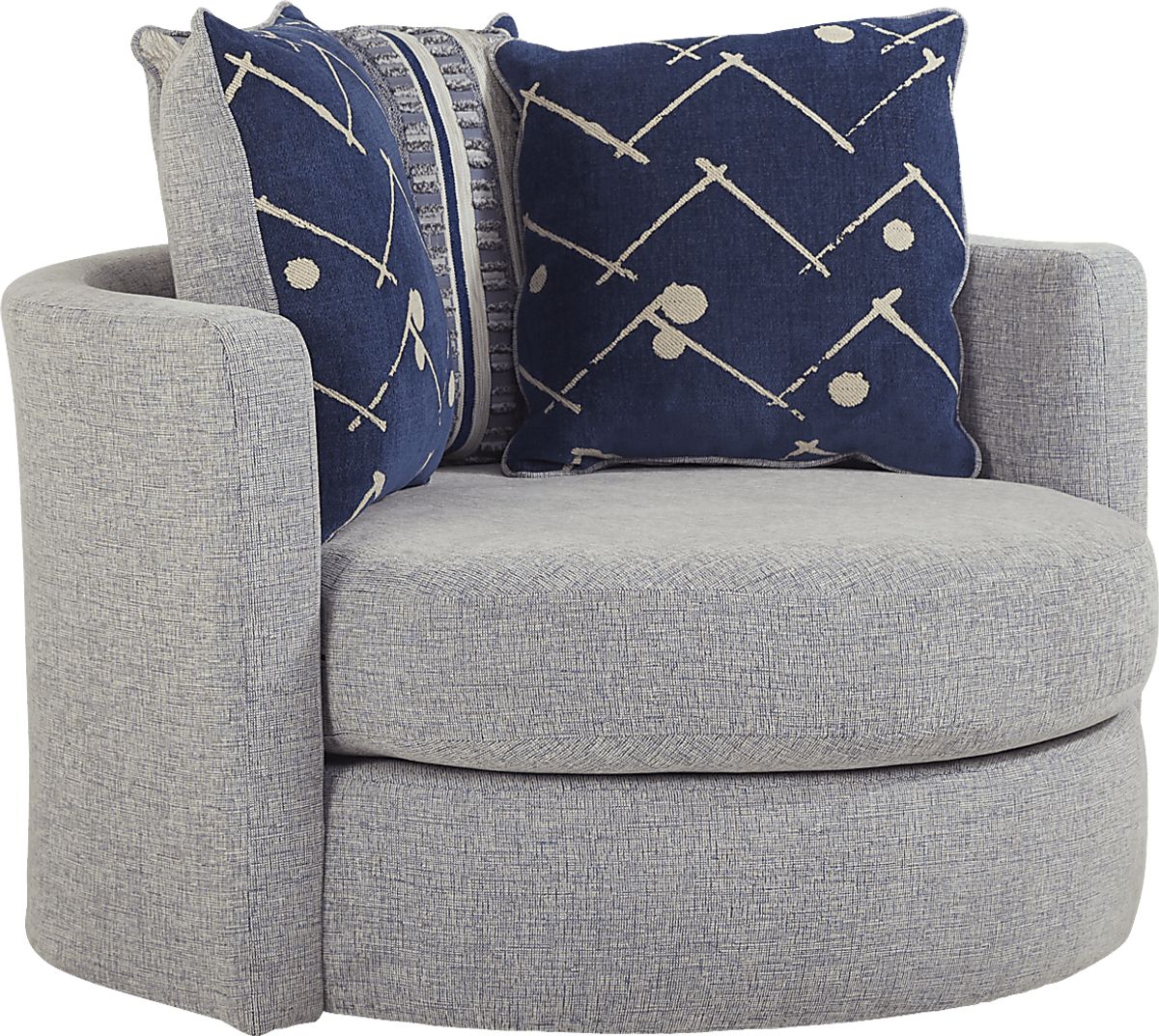 Aberlin Court Blue Fabric Swivel Chair Rooms to Go