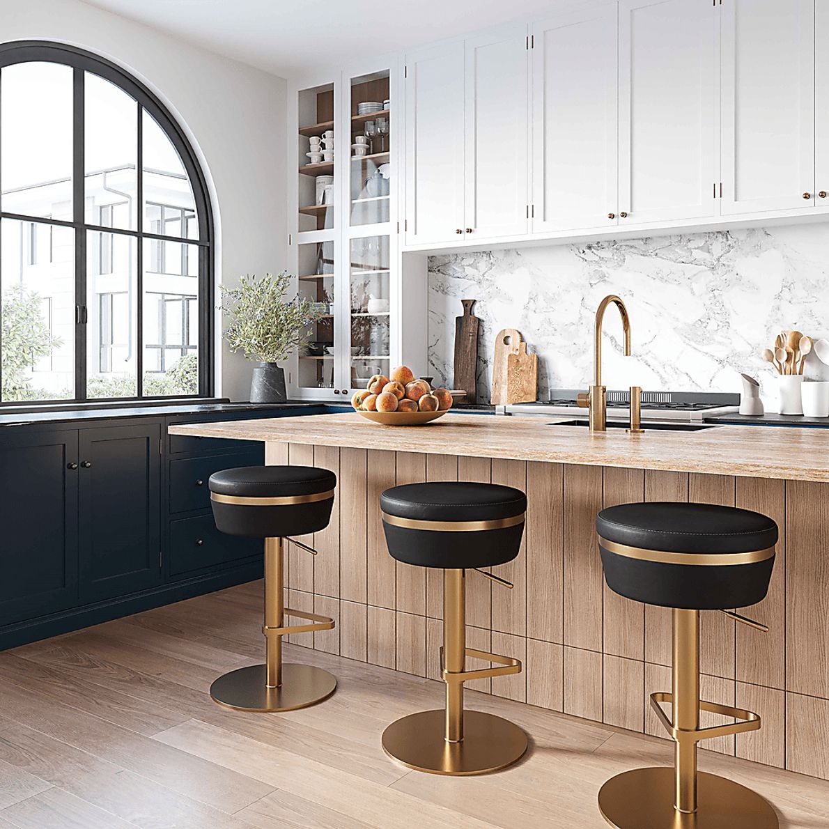 Abiaka Black Adjustable Stool