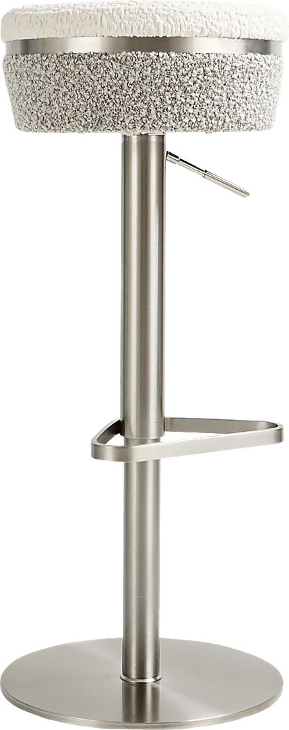 Abiaka II White and Gray Adjustable Stool