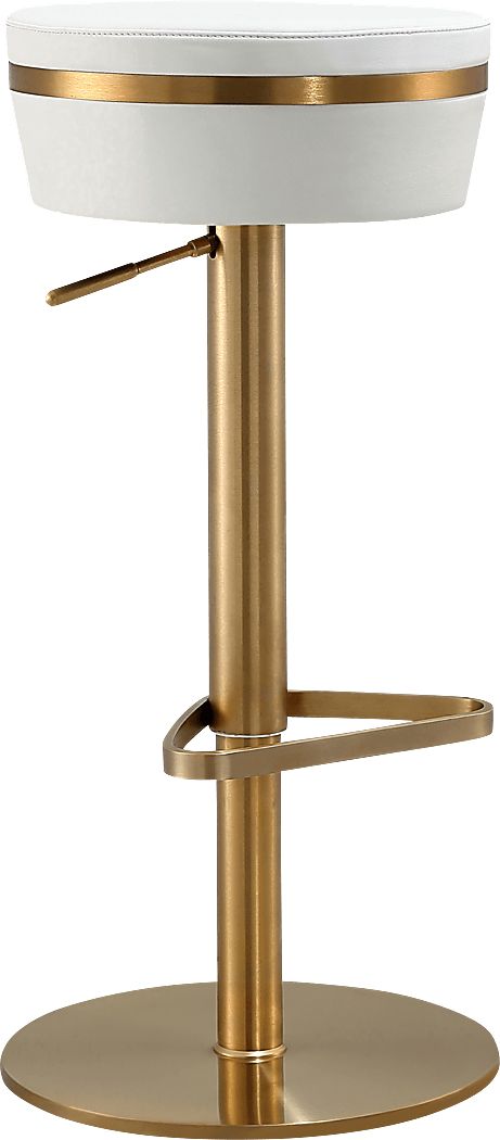 Abiaka White Adjustable Stool