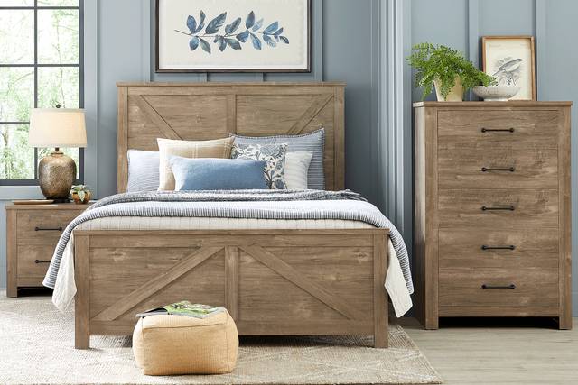 Abilene Brown 5 Pc King Panel Bedroom - Thumbnail - Image 1