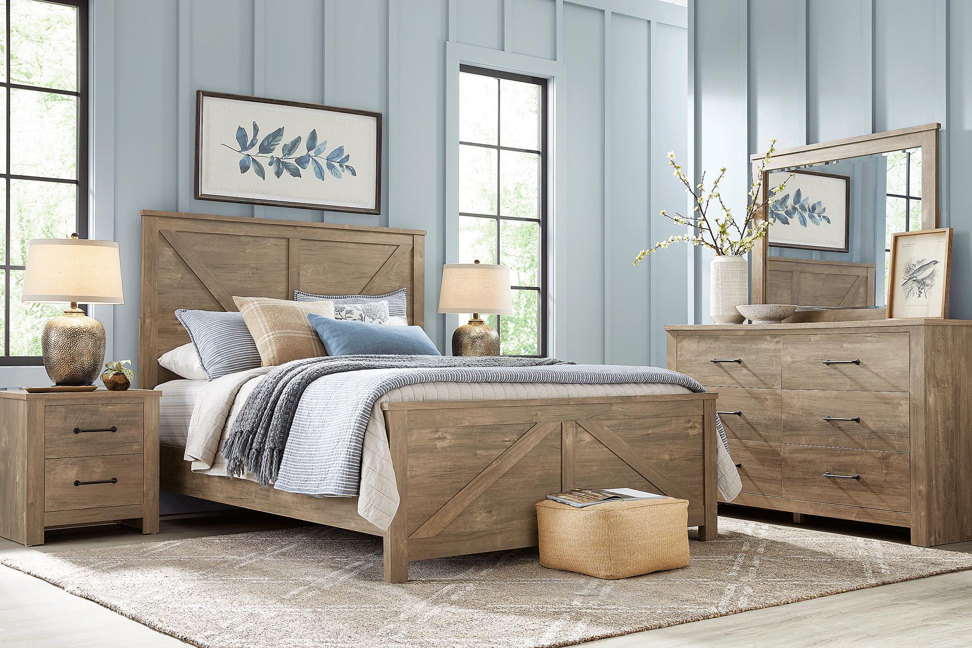 Abilene Brown 7 Pc Queen Panel Bedroom