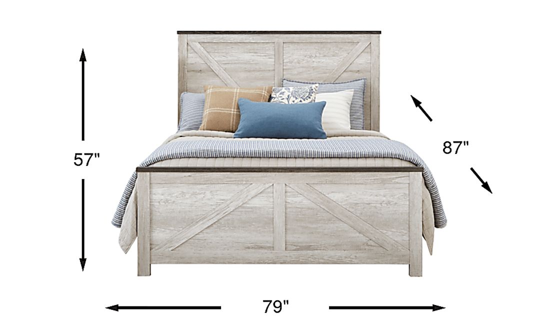 Abilene White 3 Pc King Panel Bed