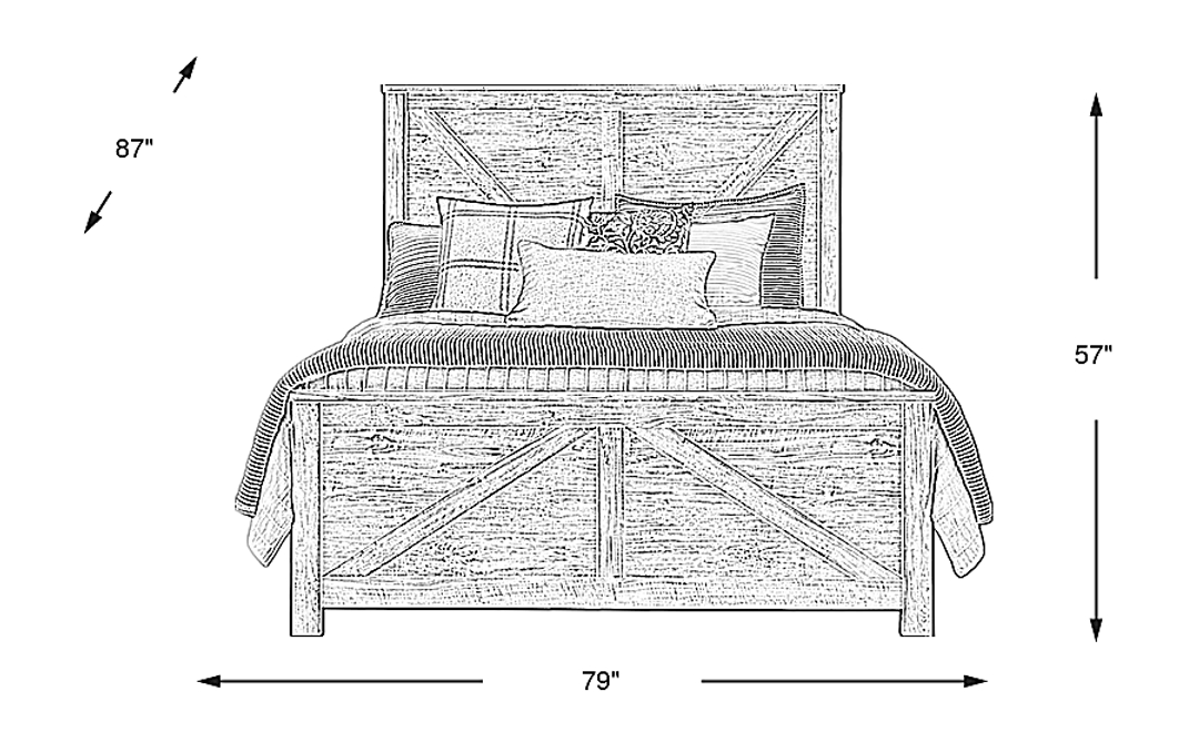Abilene White 3 Pc King Panel Bed