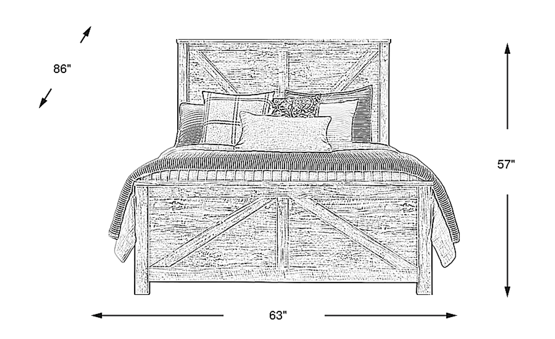 Abilene White 3 Pc Queen Panel Bed