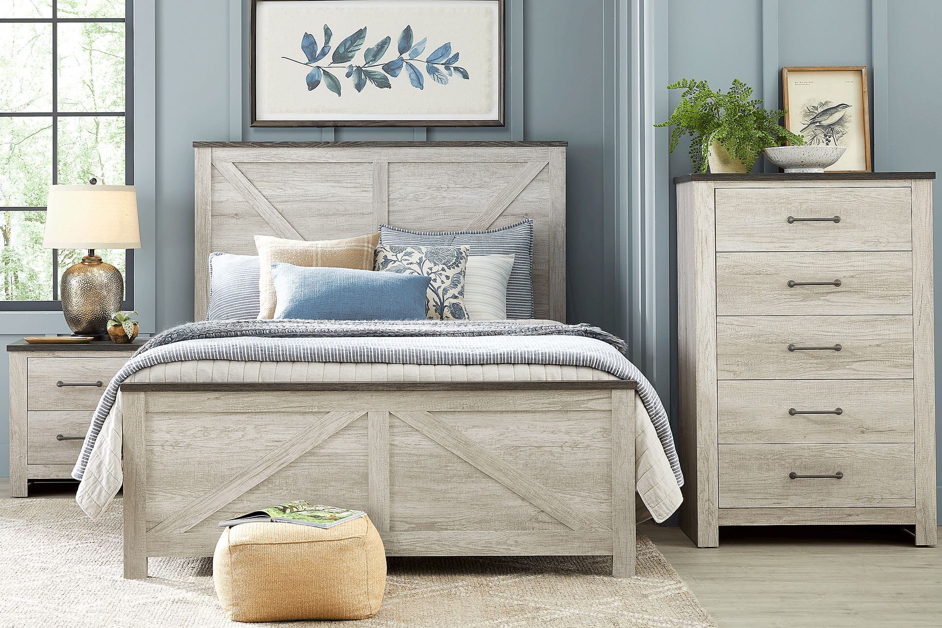 Bellaby 5 Piece King Panel Bedroom - Whitewash Bellaby 5 Piece King Panel Bedroom - Whitewash