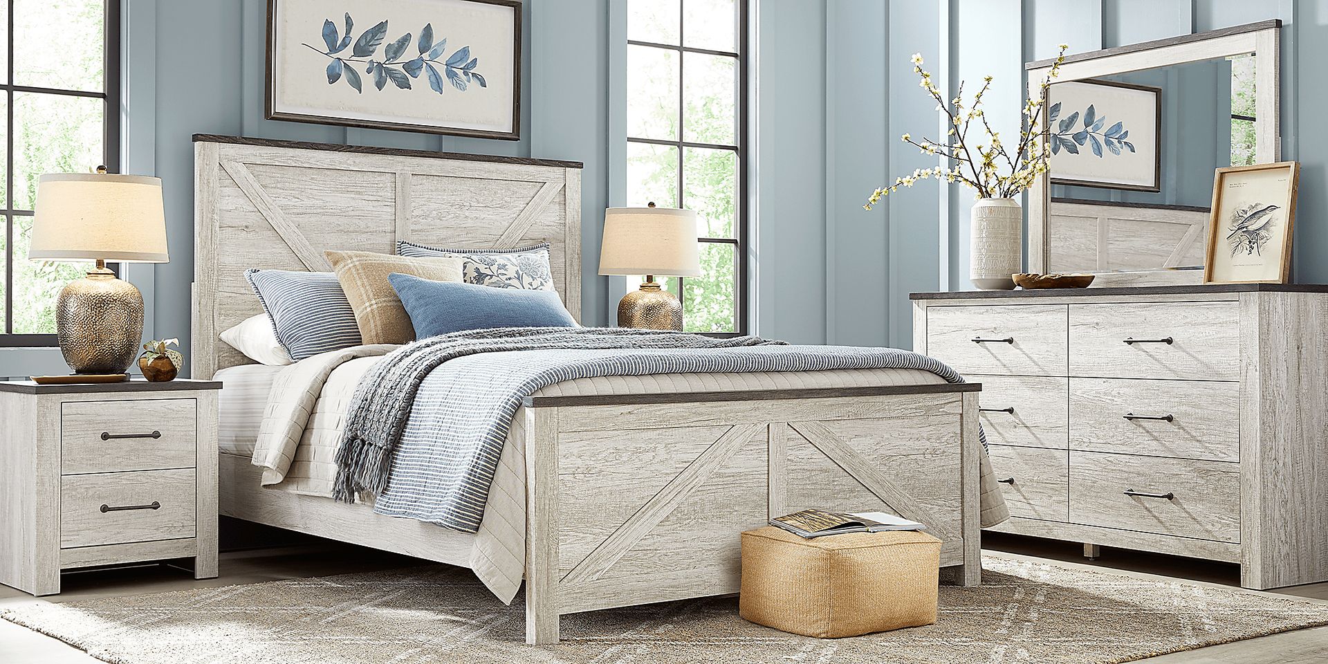 Abilene White 3 Pc Queen Panel Bed - Image 2