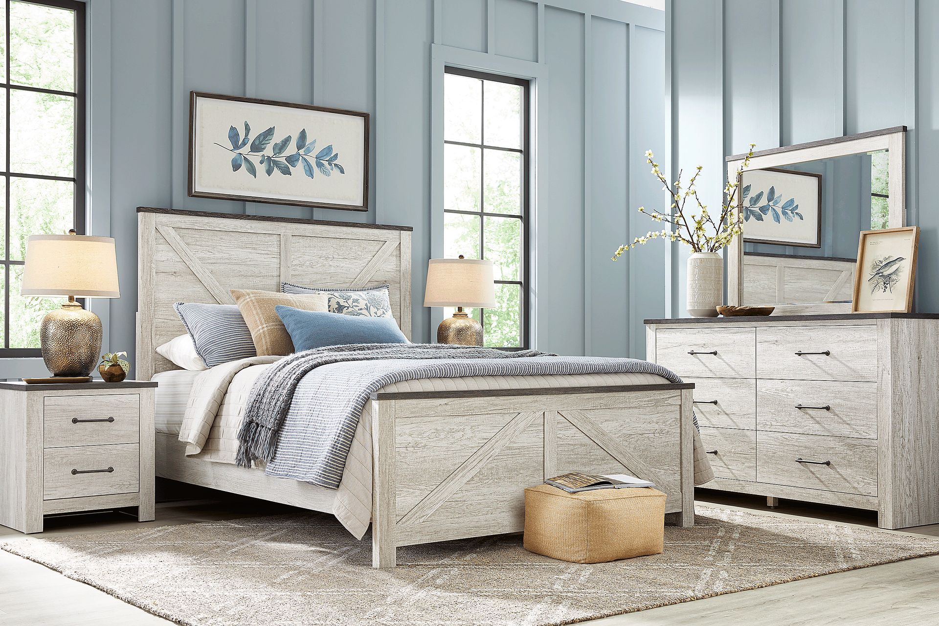 Abilene White 7 Pc Queen Panel Bedroom - Image 1