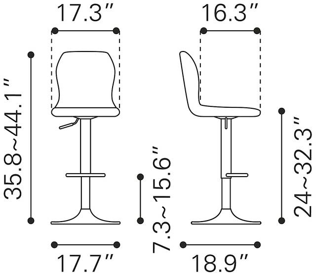 Abingdom Black Bar Height Stool - Thumbnail - Image 9