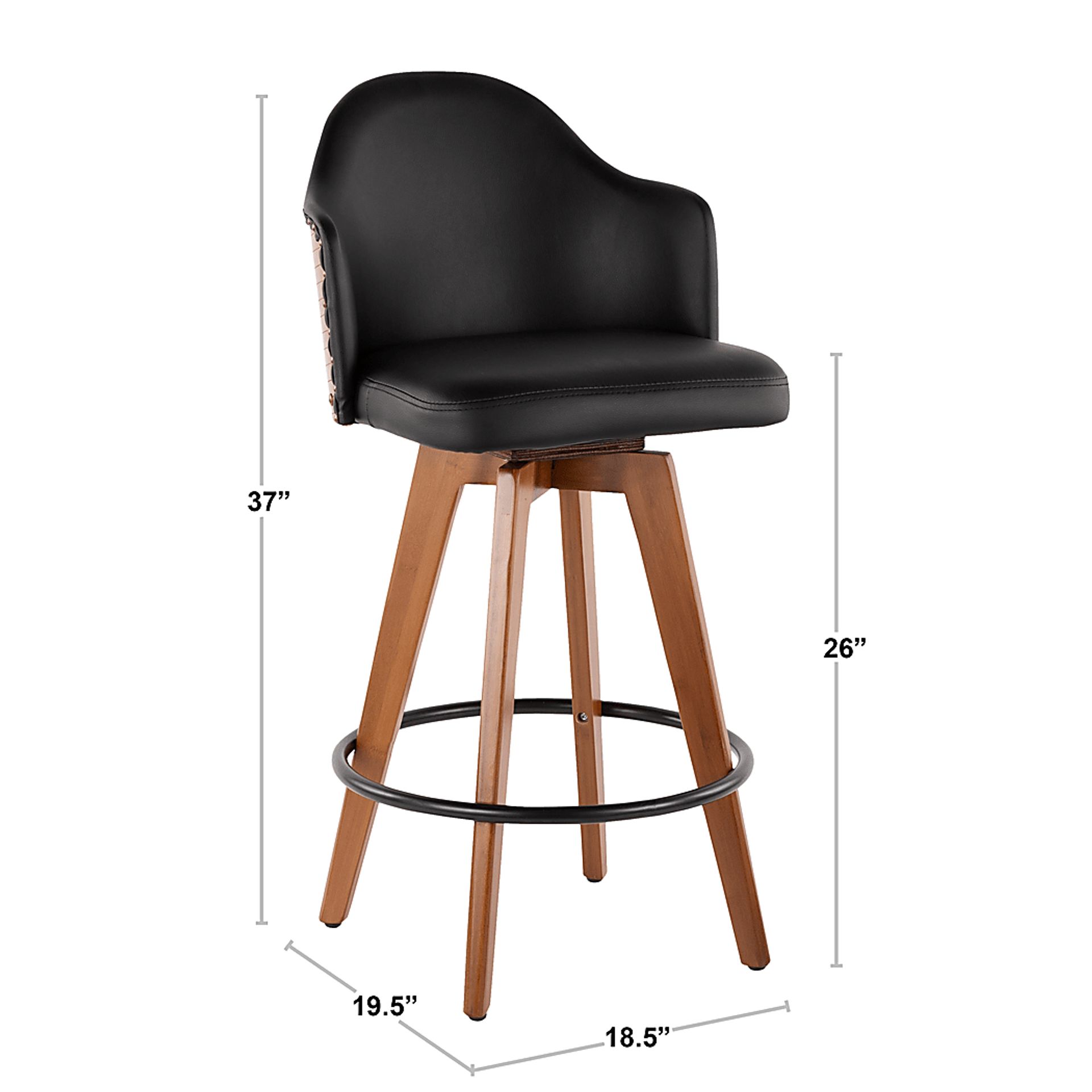 Abinger Black Swivel Counter Height Stool - Image 3