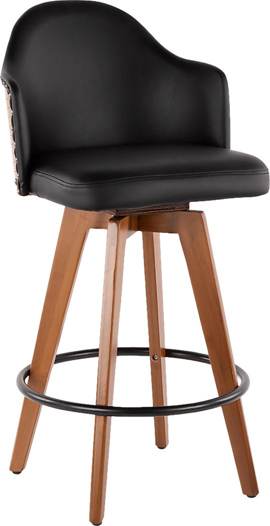 Abinger Black Swivel Counter Height Stool
