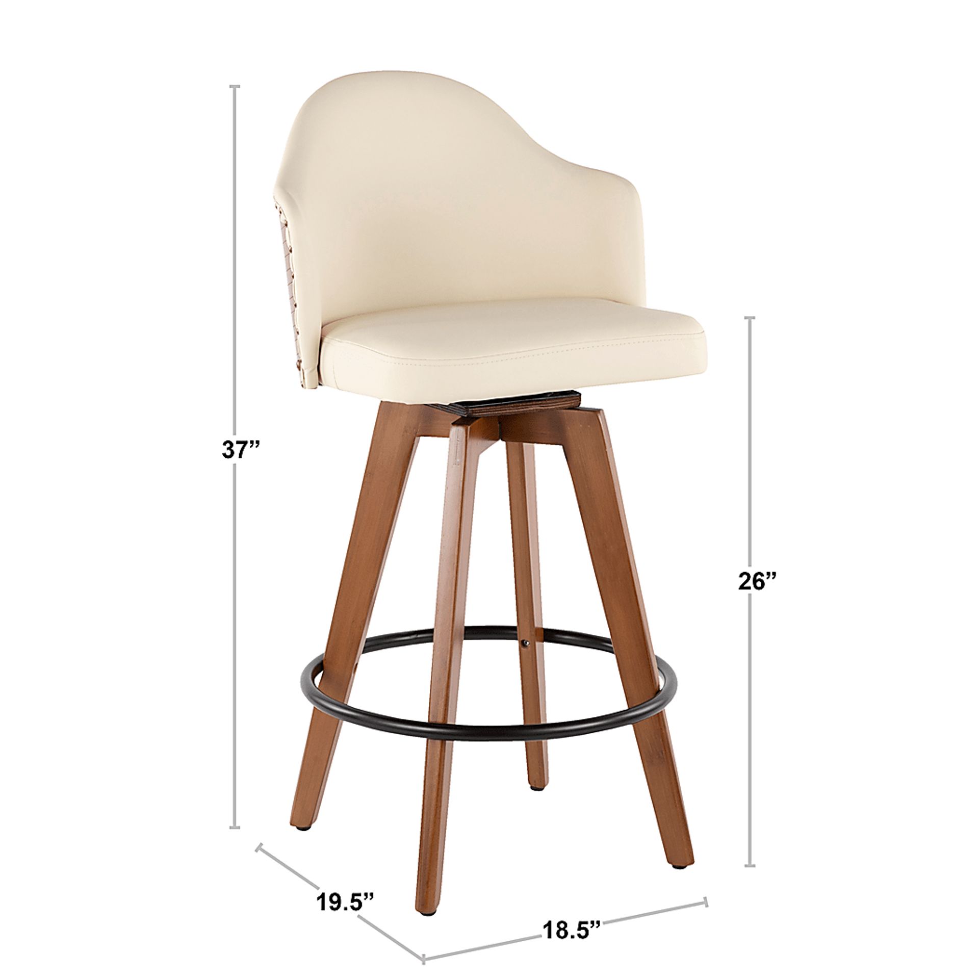 Abinger Cream Swivel Counter Height Stool - Image 3