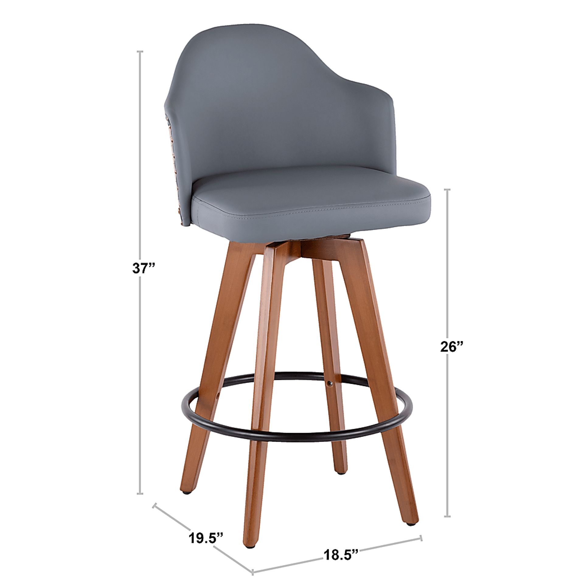 Abinger Gray Swivel Counter Height Stool - Image 3