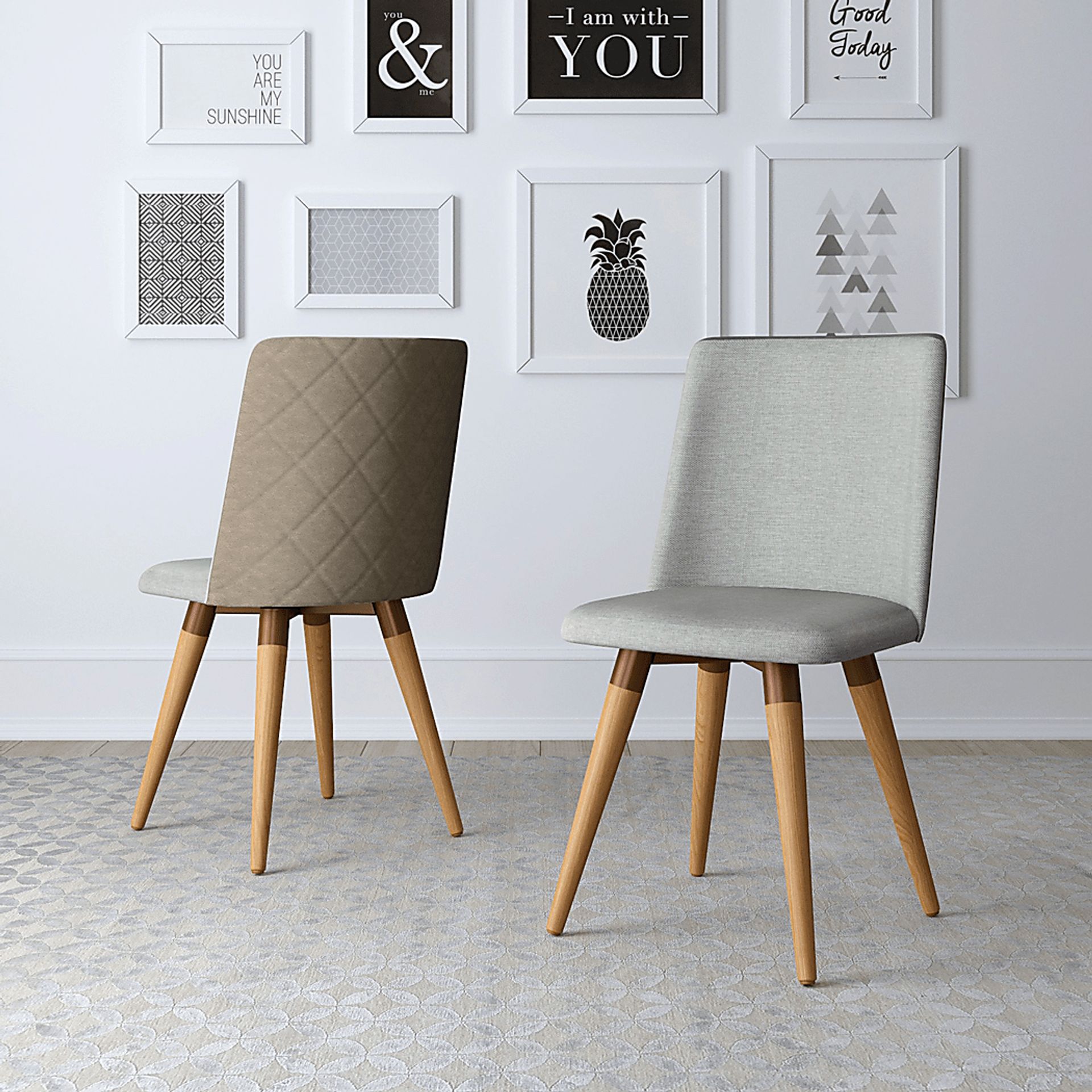 Abita Circle Gray Swivel Side Chair, Set of 2 - Image 7