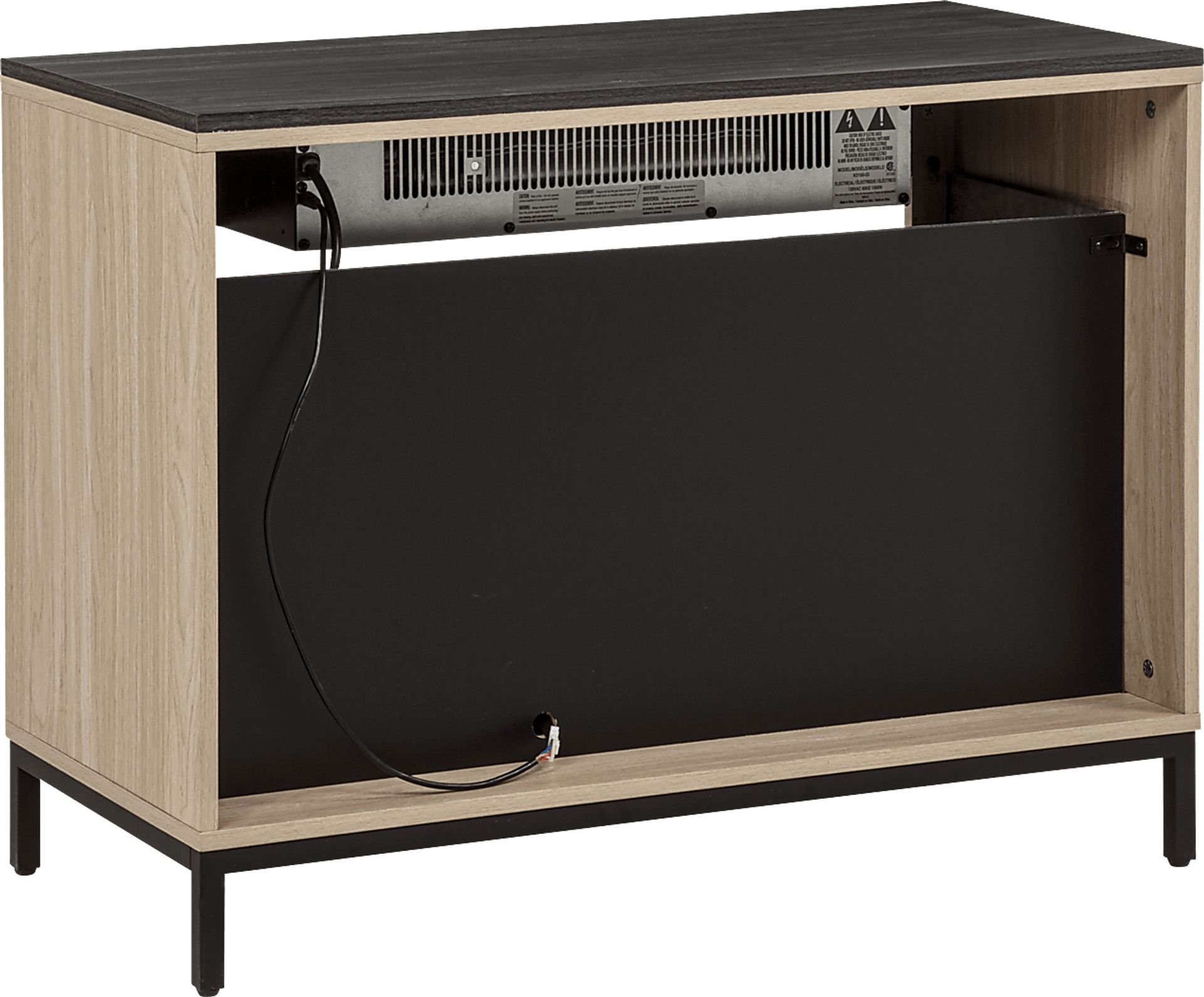 Abline Light Brown 34 in. Console with Electric Fireplace - Image 4