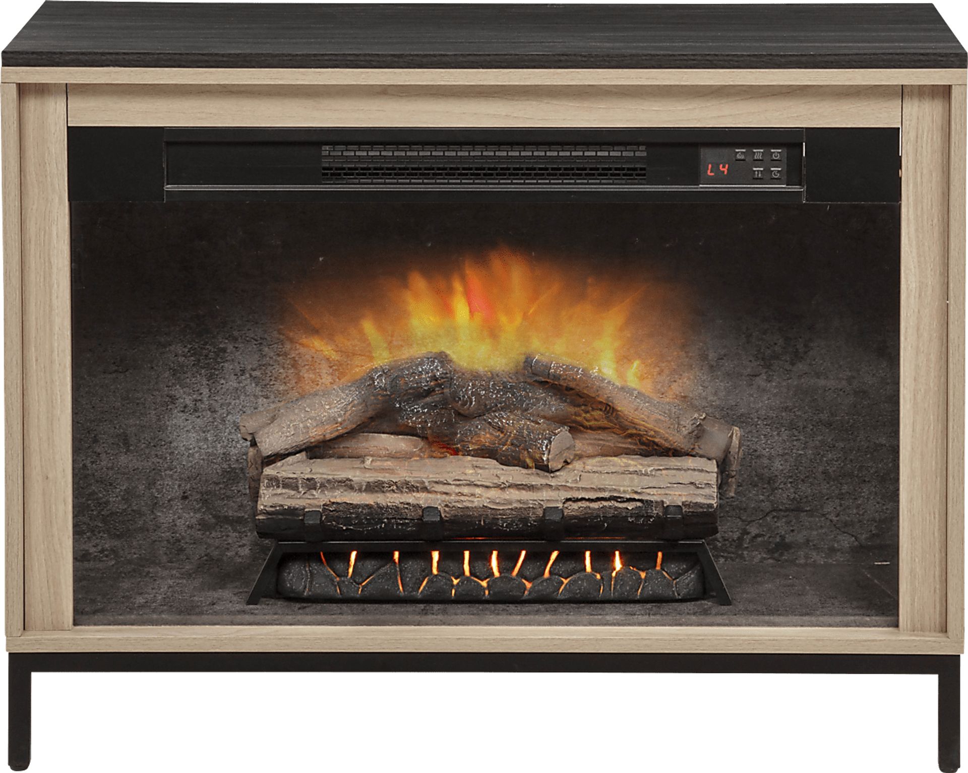 Abline Light Brown 34 in. Console with Electric Fireplace - Image 5