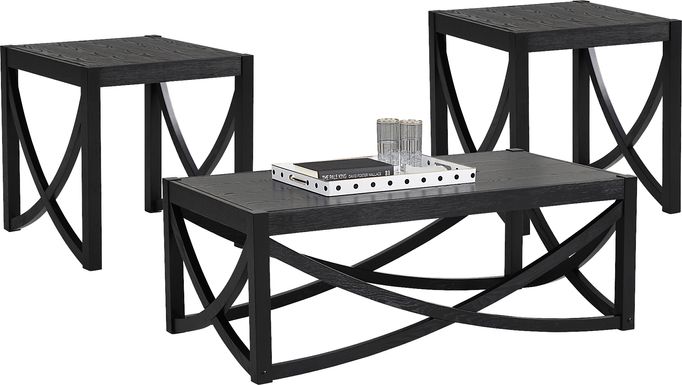 Abner Black 3 Pc Table Set
