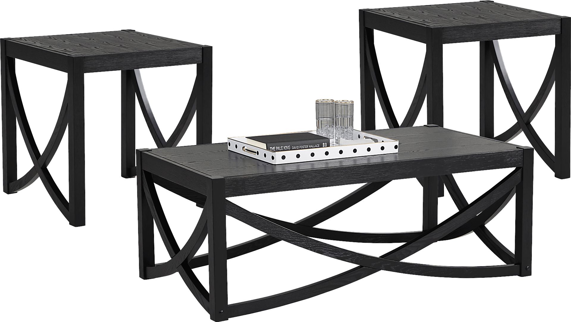 Abner Black 3 Pc Table Set - Image 1