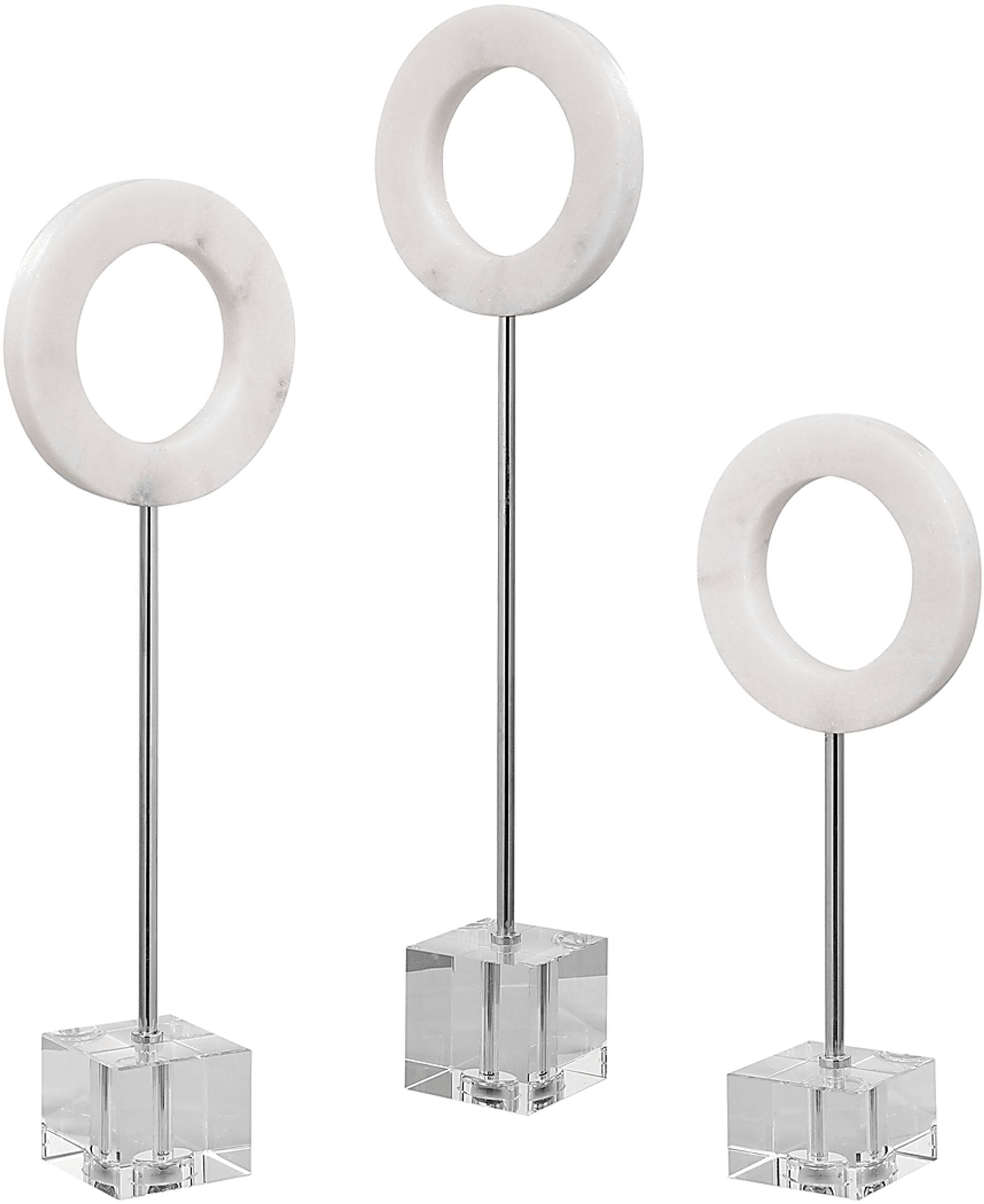 Abraina White Sculpture, Set of 3 - Image 2