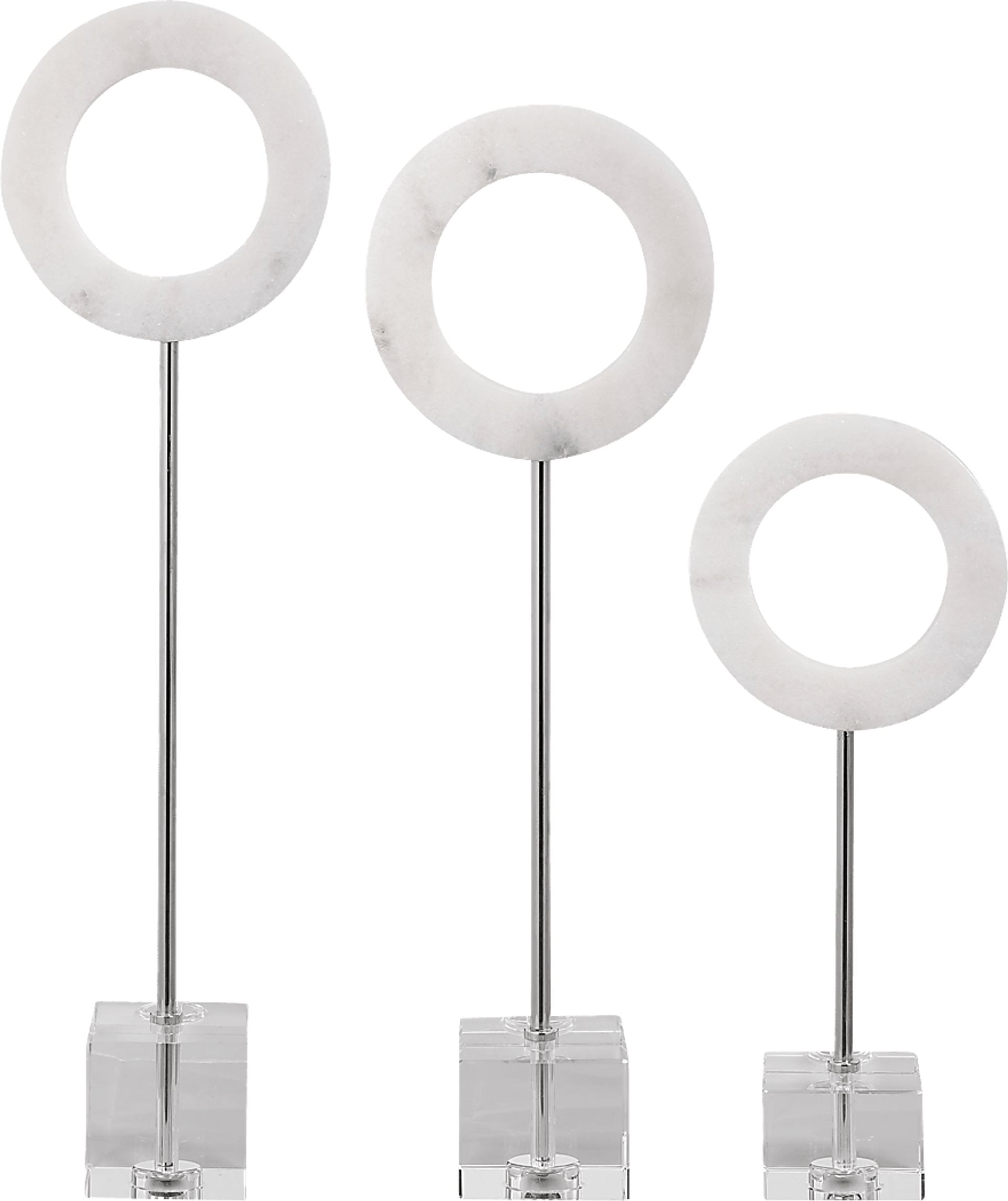 Abraina White Sculpture, Set of 3 - Image 1
