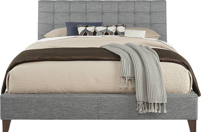 Abrielle Gray 3 Pc Queen Upholstered Bed - Thumbnail - Image 1