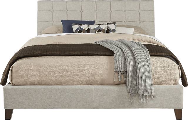 Abrielle Oatmeal 3 Pc Queen Upholstered Bed - Thumbnail - Image 1
