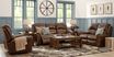 Abruzzo Brown 5 Pc Reclining Leather Living Room