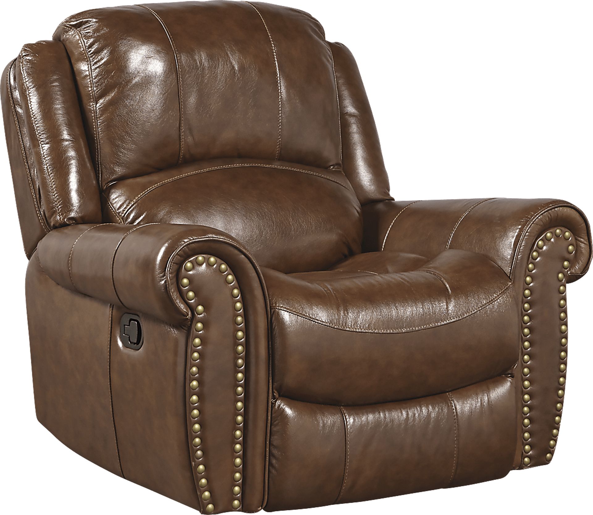 Abruzzo Brown Leather Glider Recliner - Image 1