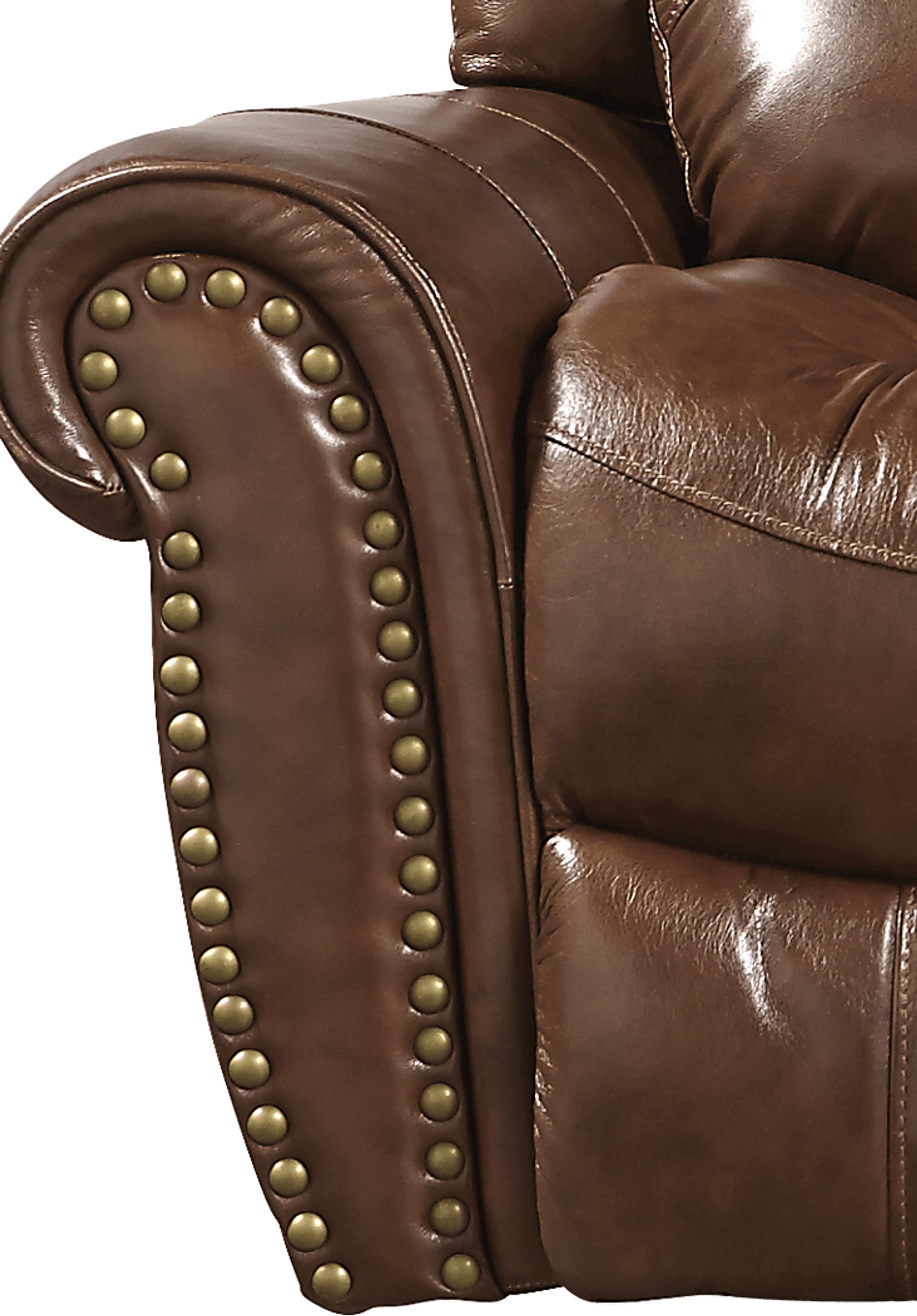Abruzzo Brown Leather Reclining Sofa - Image 2