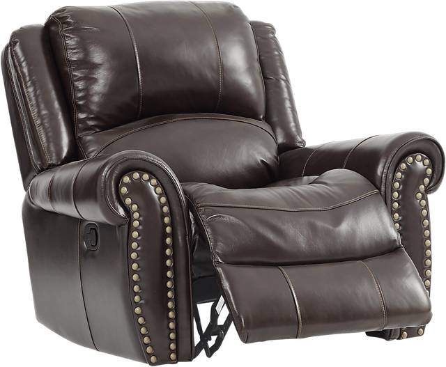 Abruzzo Burgundy Leather Glider Recliner - Thumbnail - Image 2