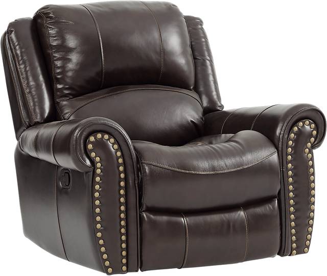 Abruzzo Burgundy Leather Glider Recliner - Thumbnail - Image 1