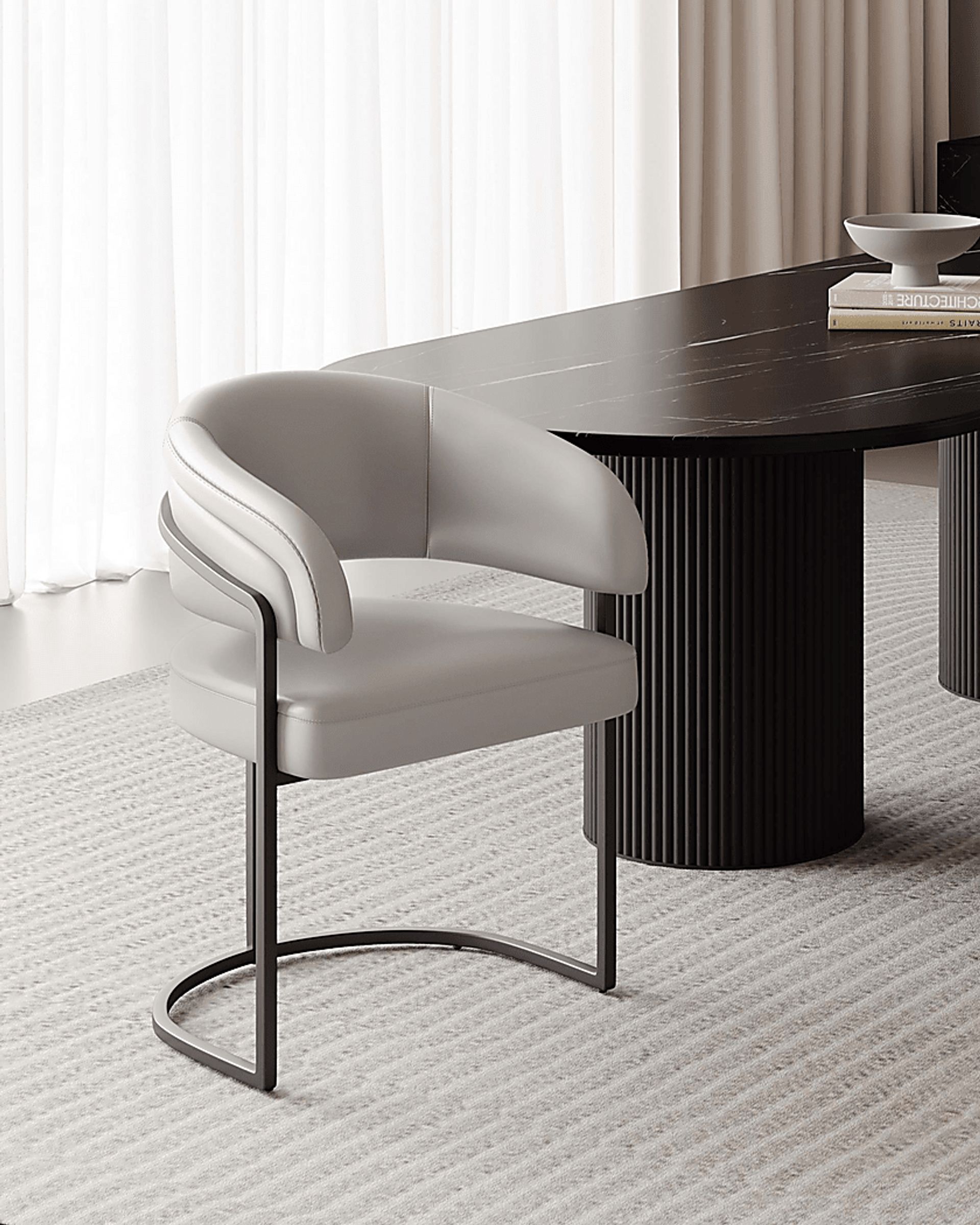 Absalom Light Gray Arm Chair - Image 2