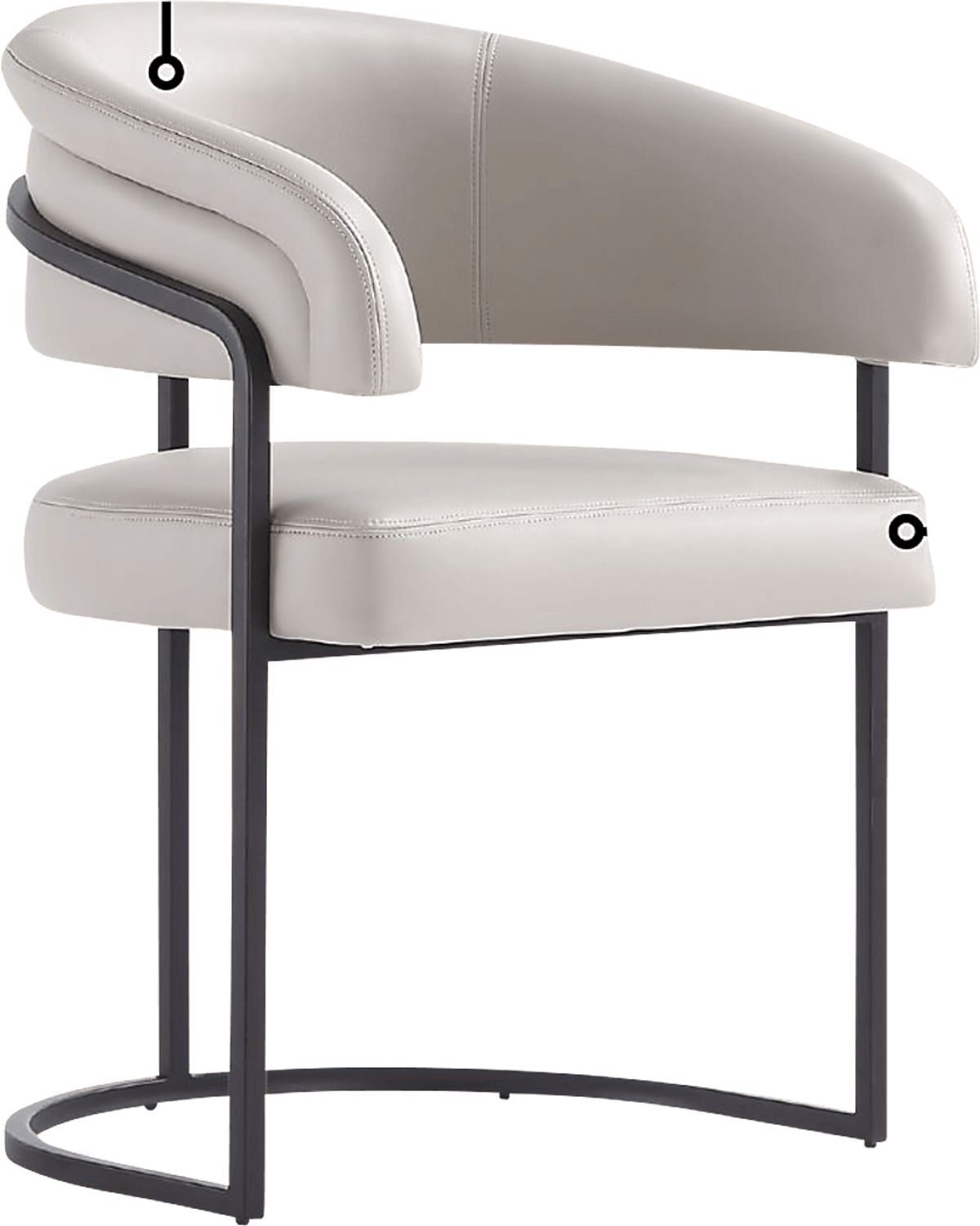 Absalom Light Gray Vinyl Fabric Arm Chair | Rooms to Go