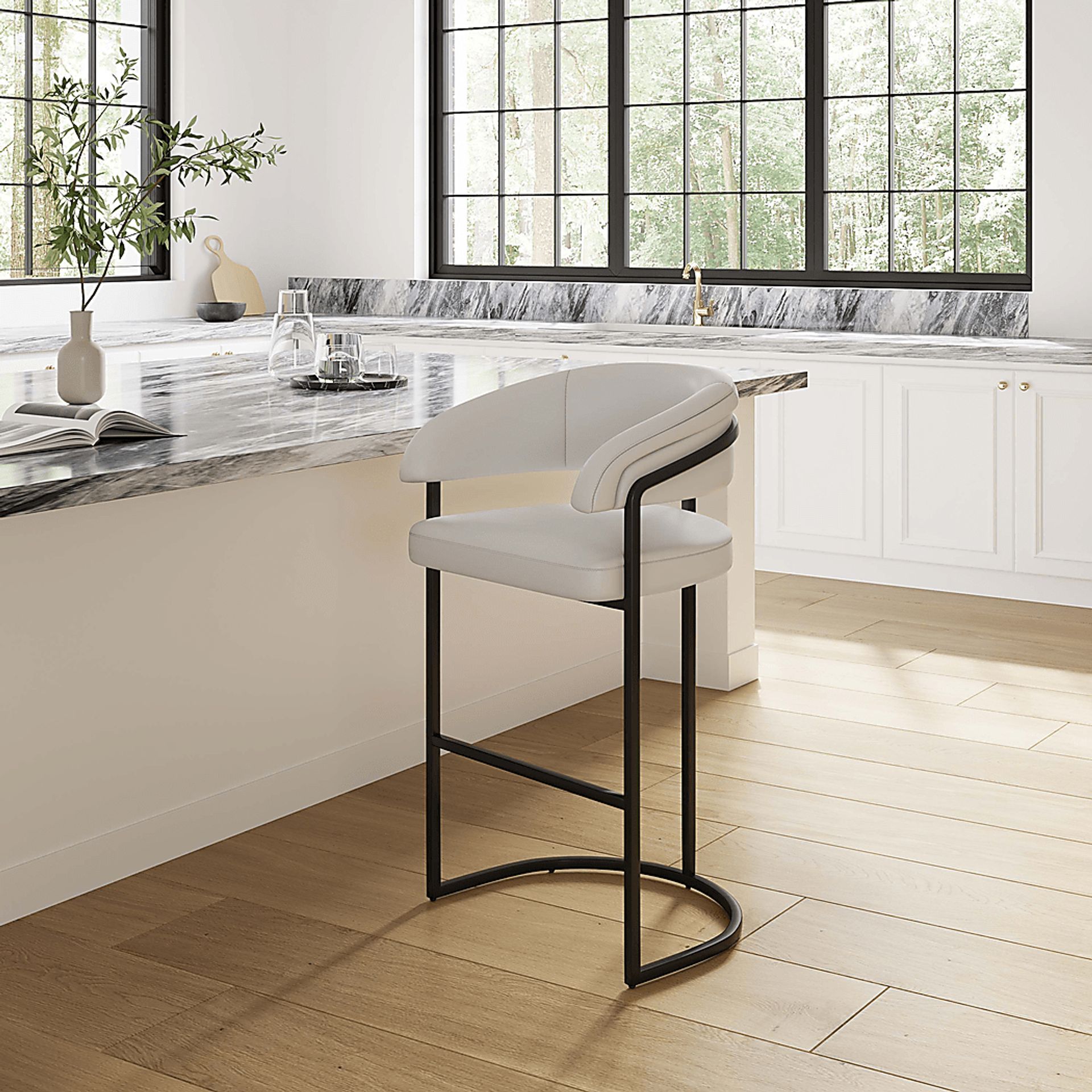 Absalom Light Gray Barstool - Image 2