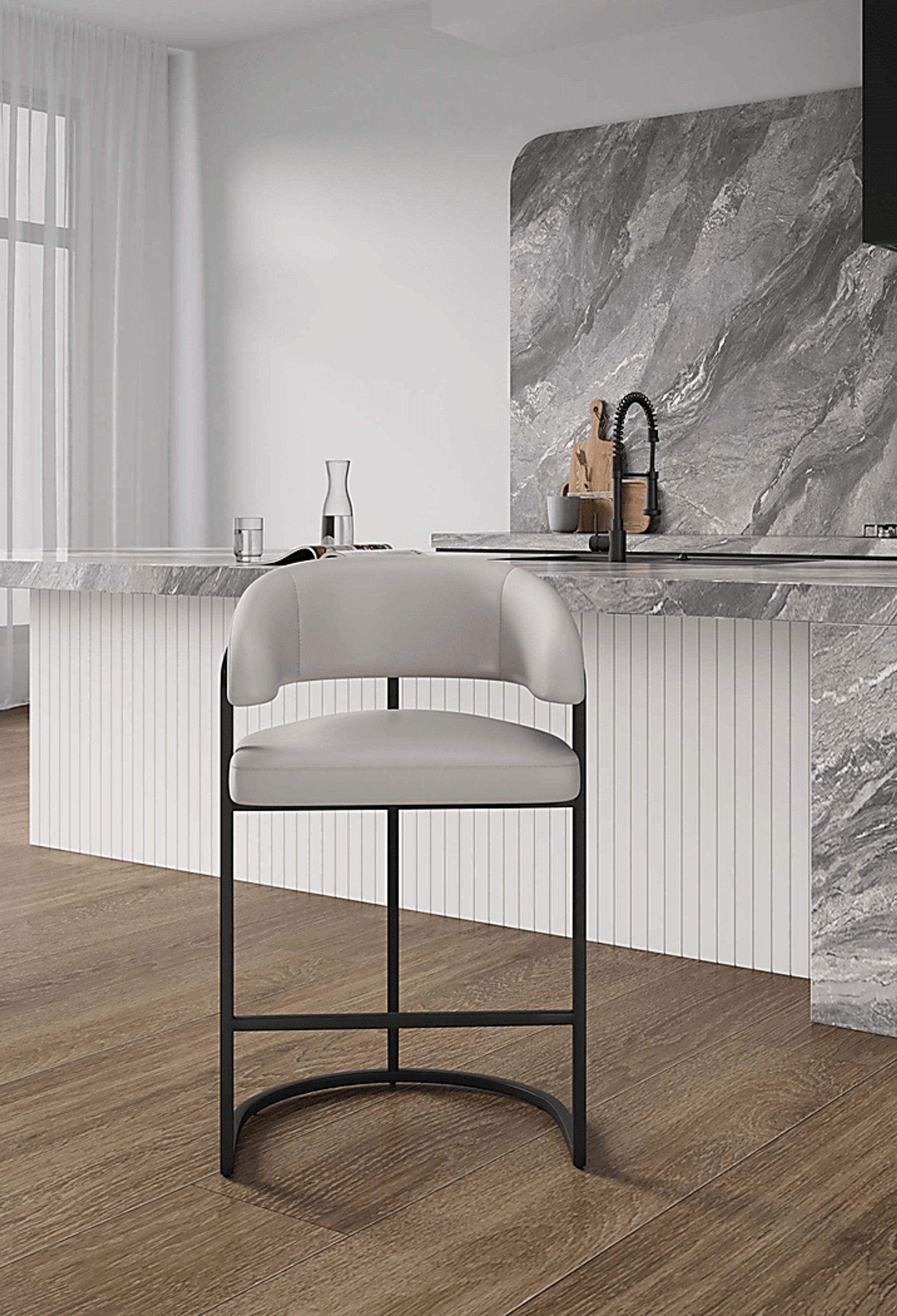 Absalom Light Gray Counter Height Stool - Image 2