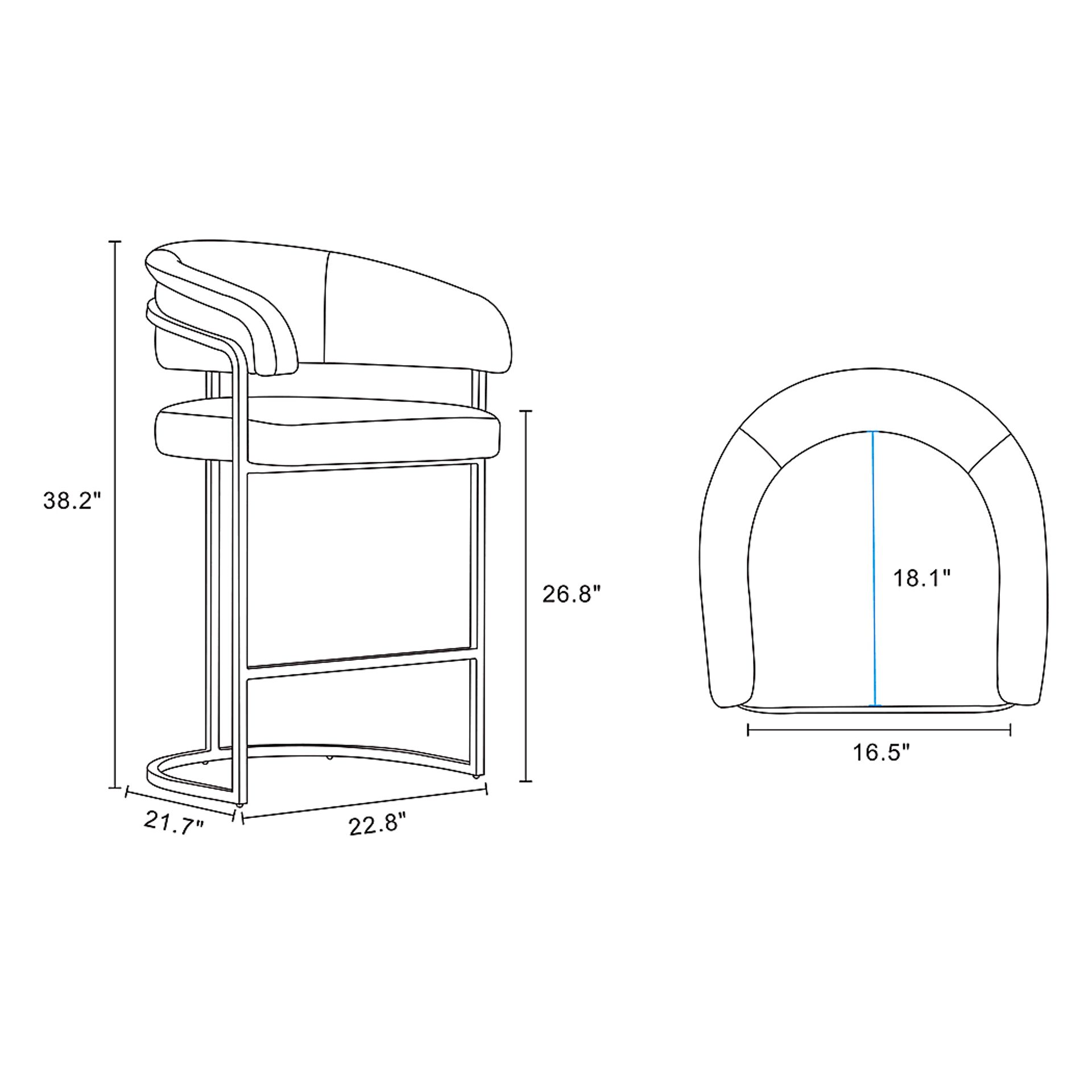 Absalom Light Gray Counter Height Stool - Image 3