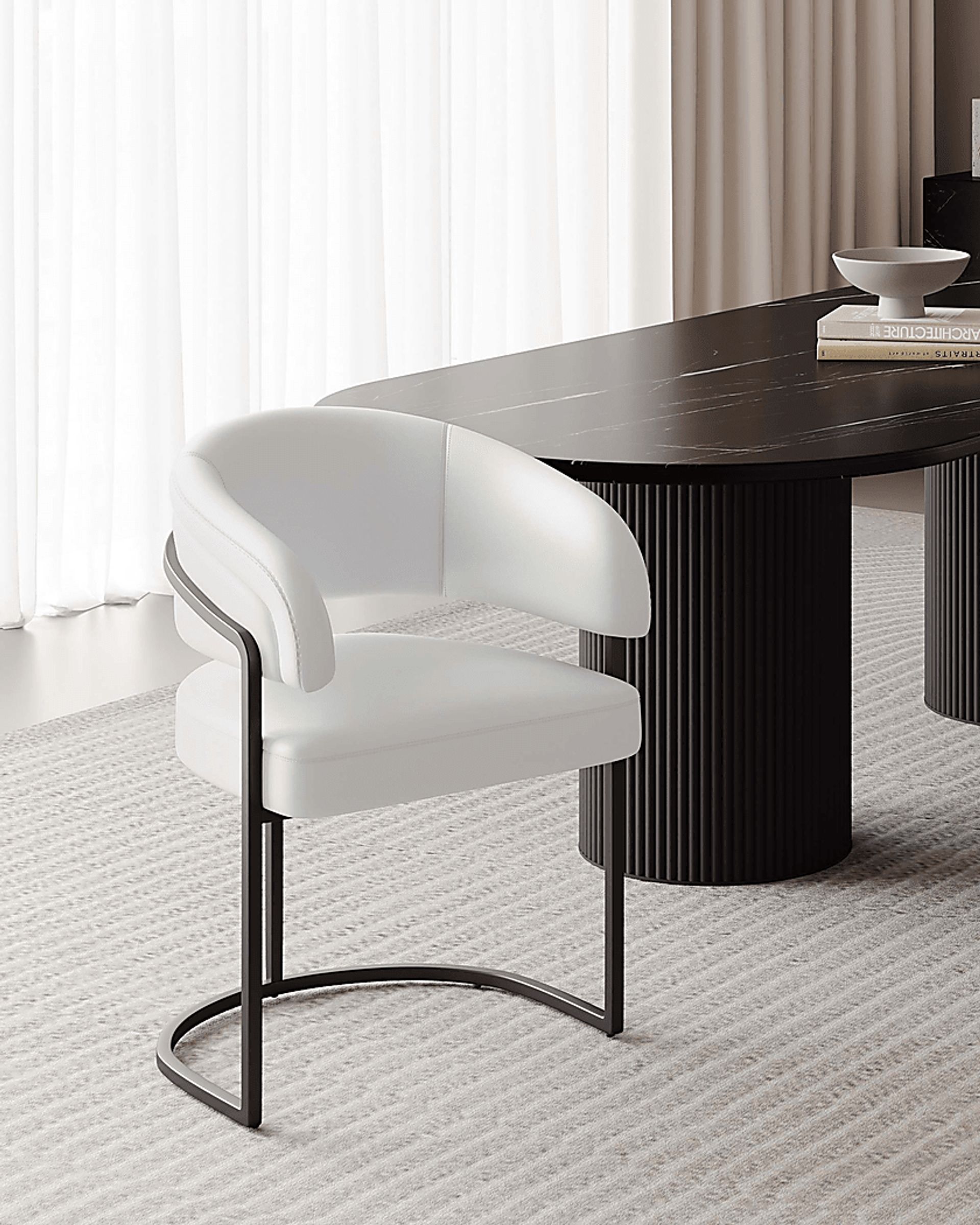 Absalom White Arm Chair - Image 2
