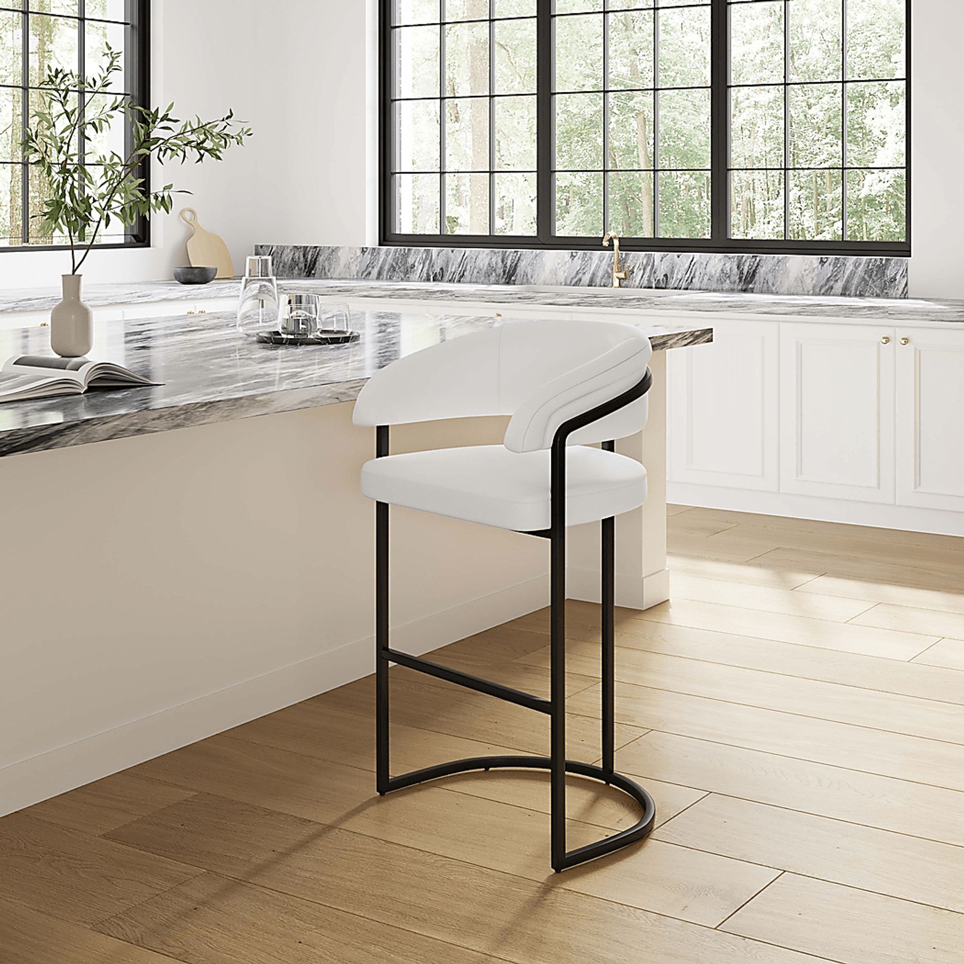 Absalom White Barstool - Image 2