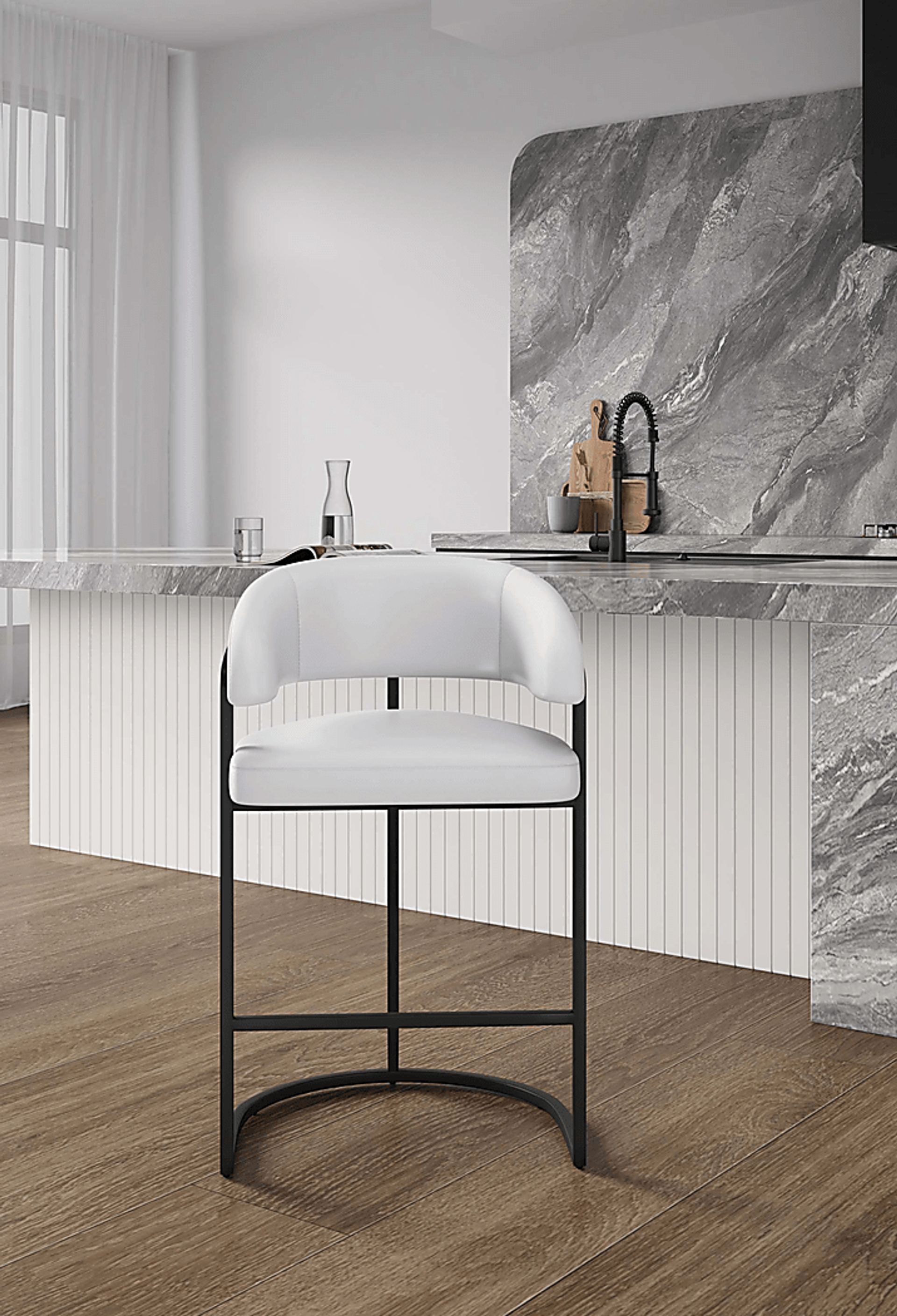 Absalom White Counter Height Stool - Image 2