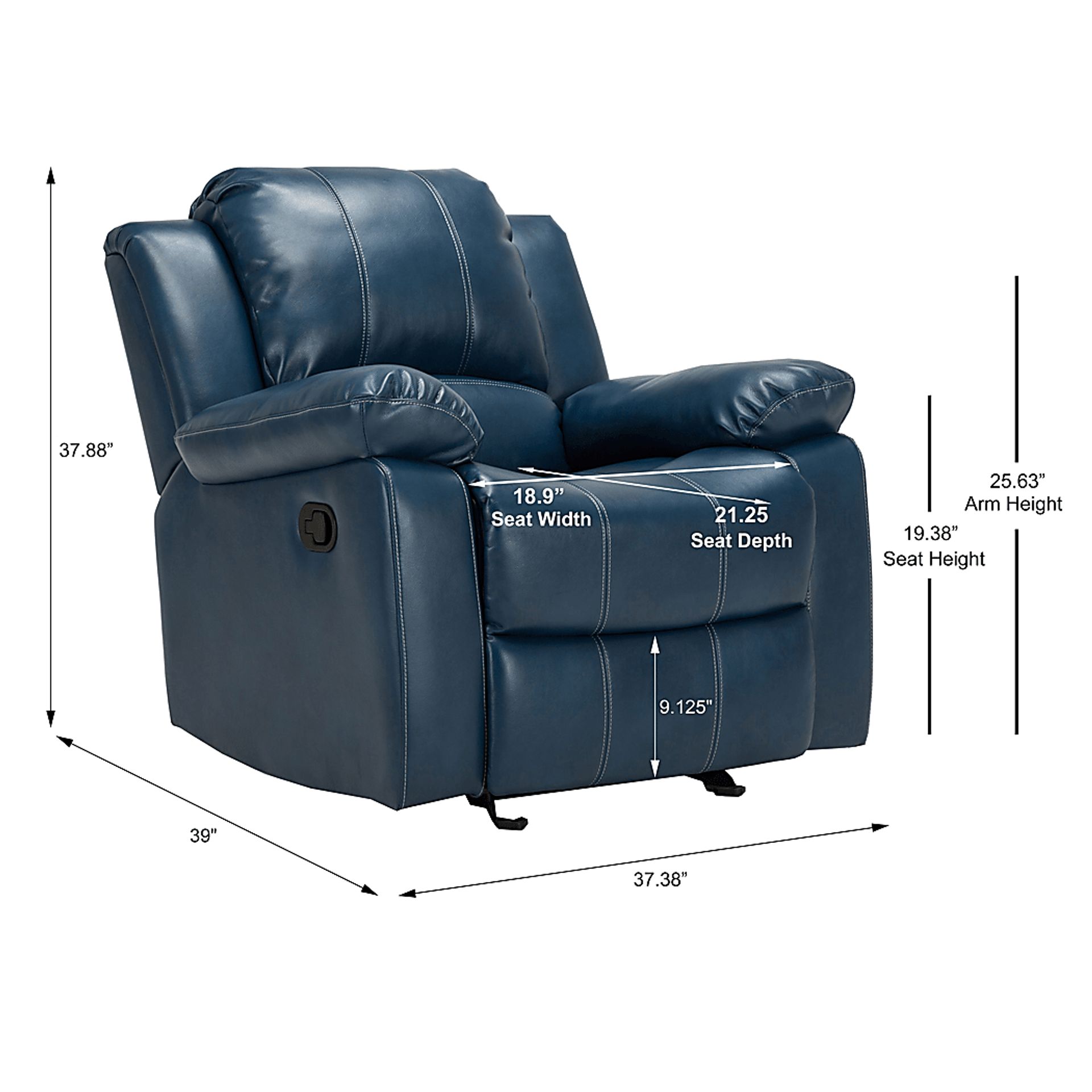 Absecon Blue Rocker Recliner - Image 12
