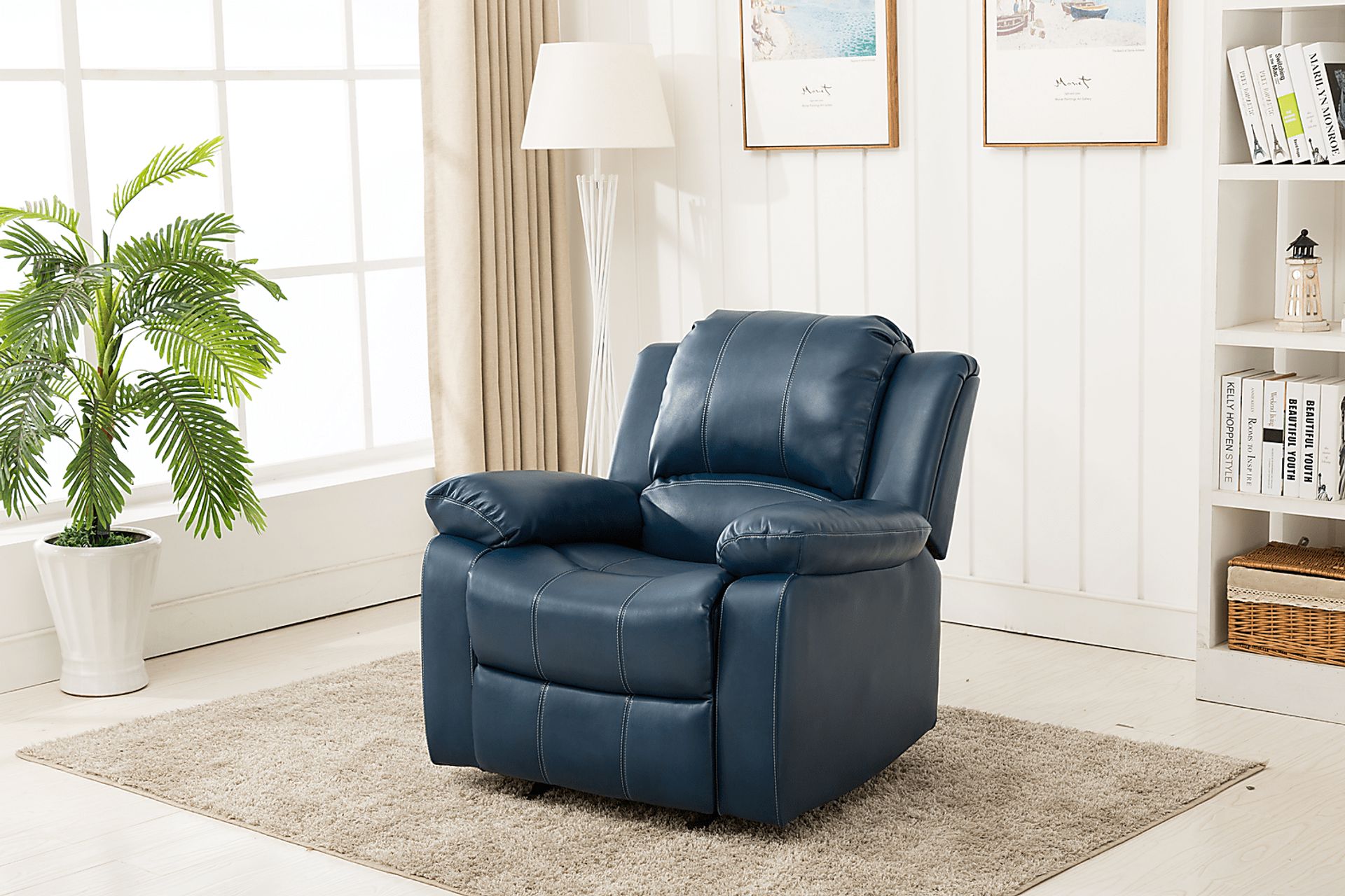 Absecon Blue Rocker Recliner - Image 10