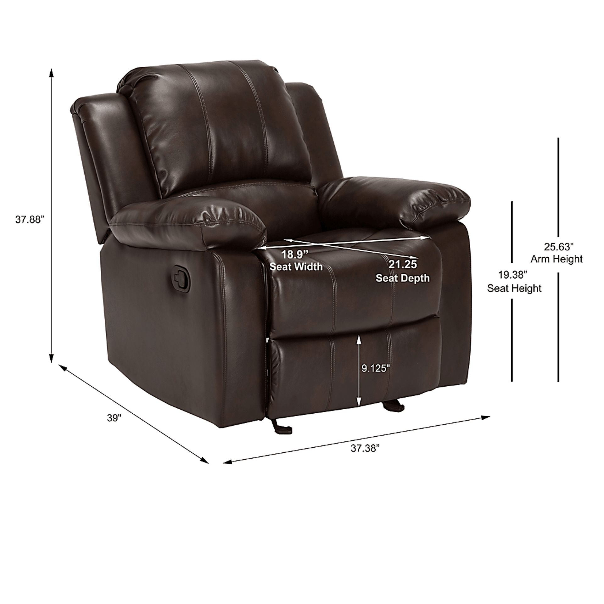 Absecon Brown Rocker Recliner - Image 13