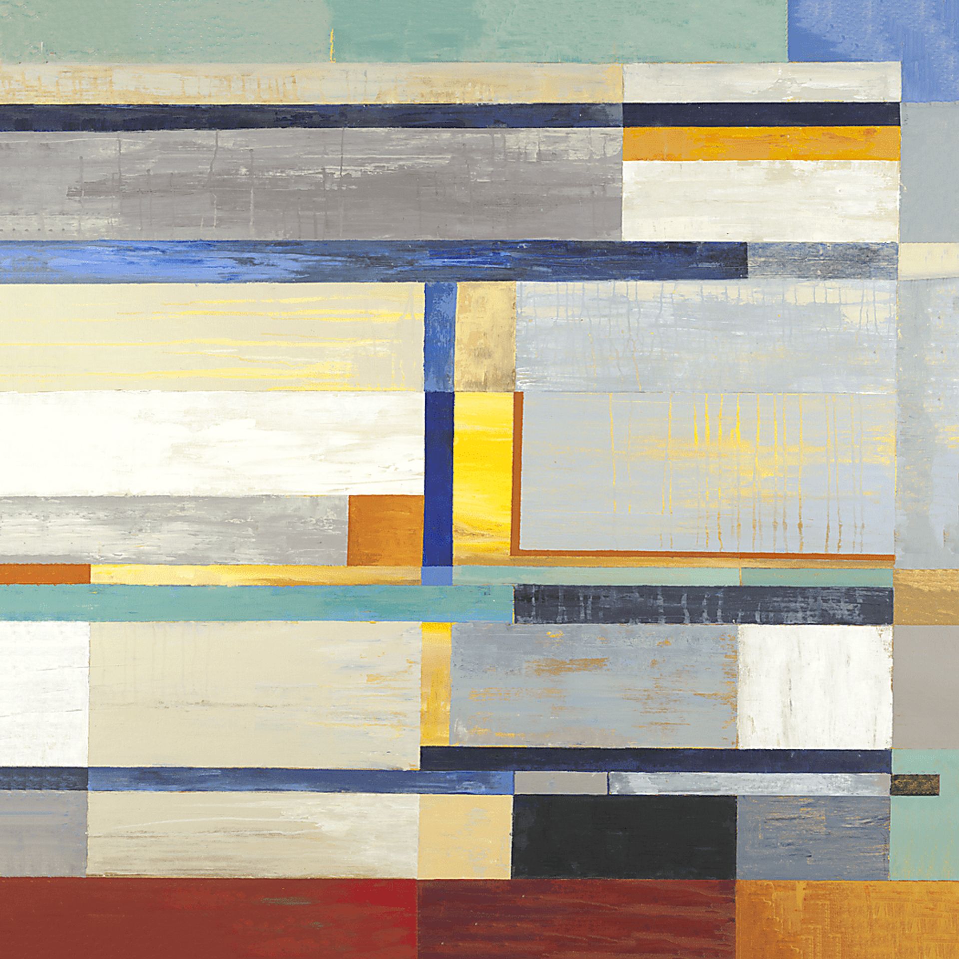 Abstract Expression 5' Square Canvas Artwork - Image 1