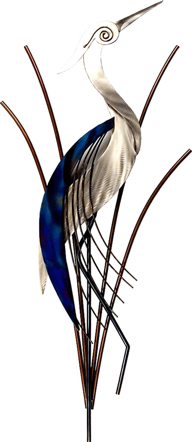 Abstract Heron Blue Indoor/Outdoor Wall Art - Thumbnail - Image 1